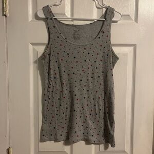 Faded Glory Gray Tank Top with Star Pattern